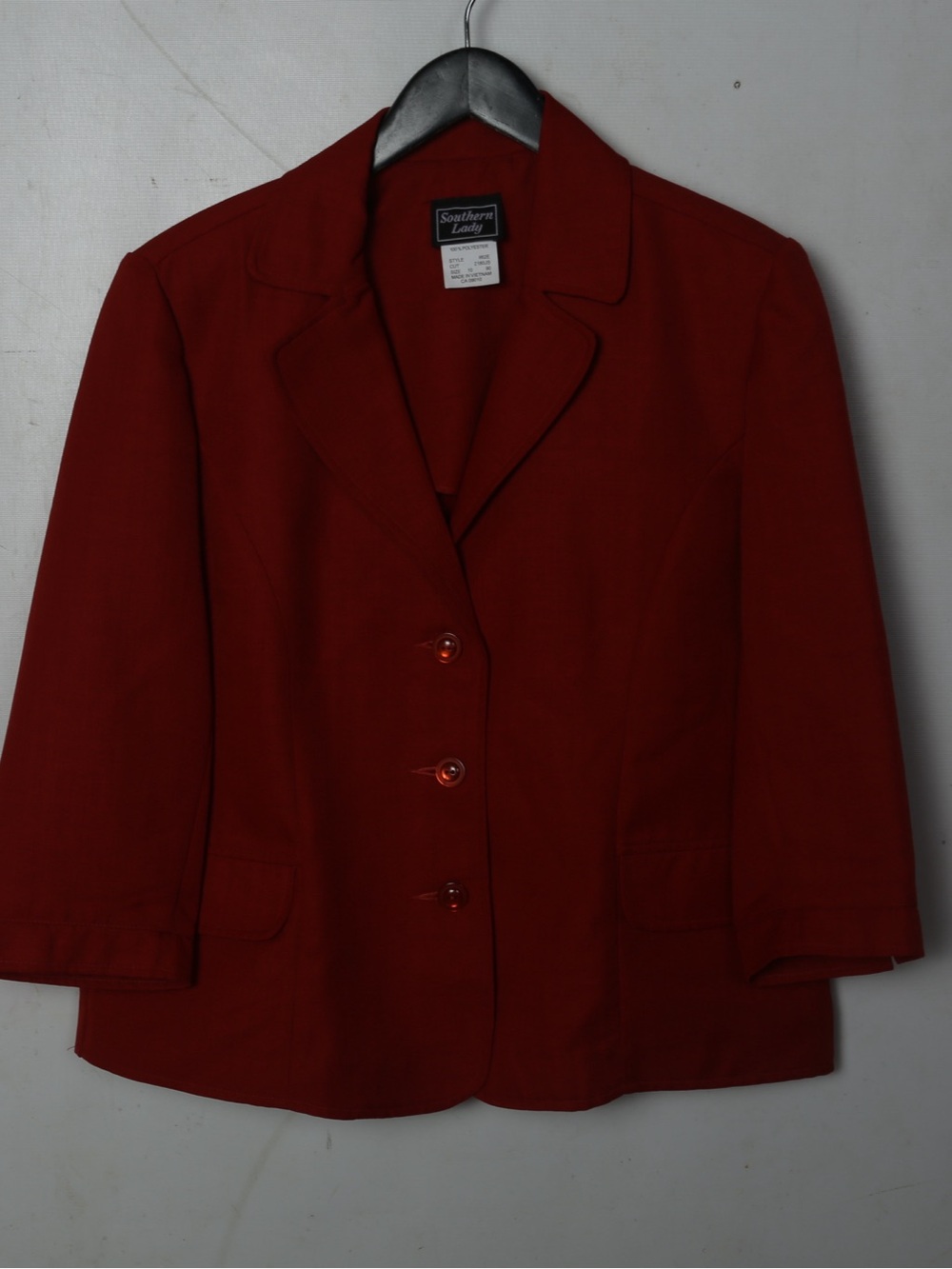 Southern Lady Deep Red Tailored Blazer Jacket